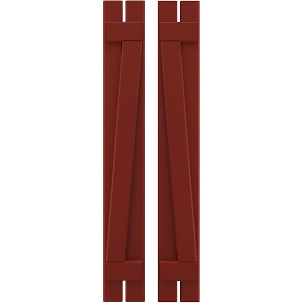 Ekena Millwork Americraft 2-Board (2 Batten) Wood Spaced Board-n-Batten Shutters w/ Z-Bar, ARW102SB207X77MRH, PR ARW102SB207X77MRH - main